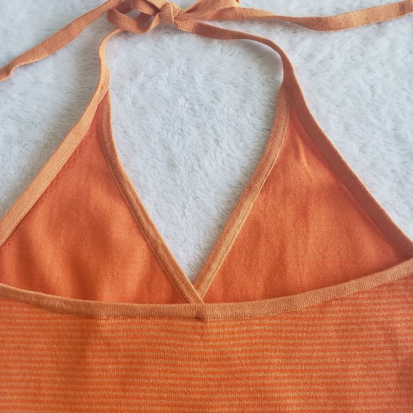 Mossimo Halter Neck Sleeveless Stripe Orange Womens Top SZ M, NWT - Picture 12 of 15